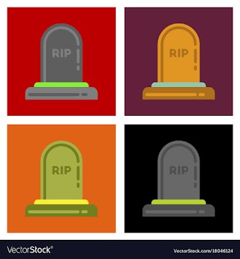 Assembly flat icons halloween grave vector image