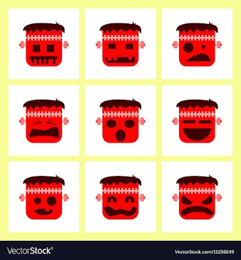 Assembly flat icons halloween monster vector image