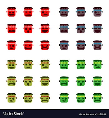 Assembly flat icons halloween monster vector image