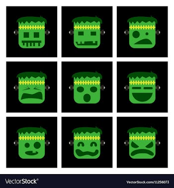 Assembly flat icons halloween monster vector image