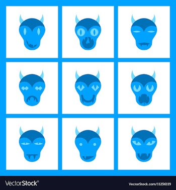Assembly flat icons halloween monster vector image