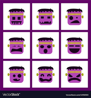 Assembly flat icons halloween monster vector image