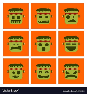 Assembly flat icons halloween monster vector image