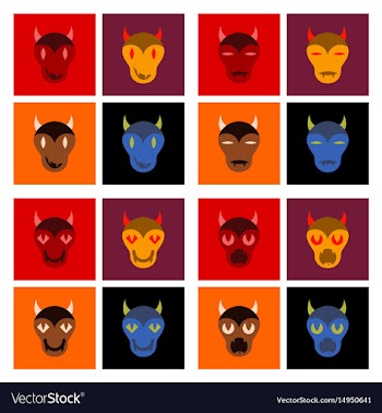 Assembly flat icons halloween monster vector image