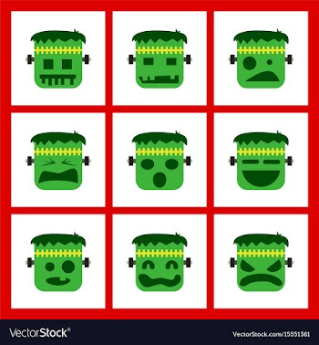 Assembly flat icons halloween monster vector image