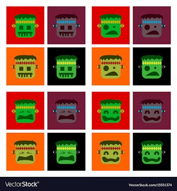 Assembly flat icons halloween monster vector image