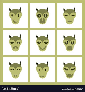 Assembly flat icons halloween monster vector image