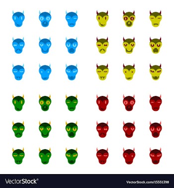 Assembly flat icons halloween monster vector image