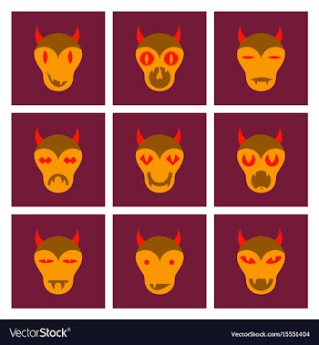 Assembly flat icons halloween monster vector image