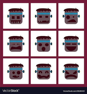 Assembly flat icons halloween monster vector image
