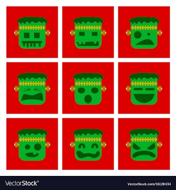 Assembly flat icons halloween monster vector image