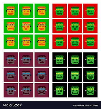 Assembly flat icons halloween monster vector image