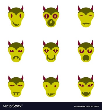 Assembly flat icons halloween monster vector image