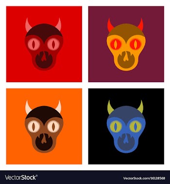 Assembly flat icons halloween monster vector image