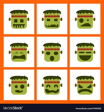 Assembly flat icons halloween monster vector image