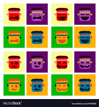 Assembly flat icons halloween monster vector image