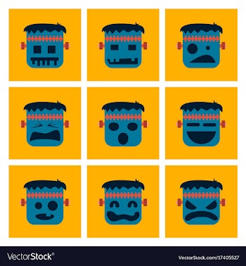 Assembly flat icons halloween monster vector image