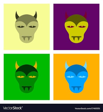 Assembly flat icons halloween monster vector image