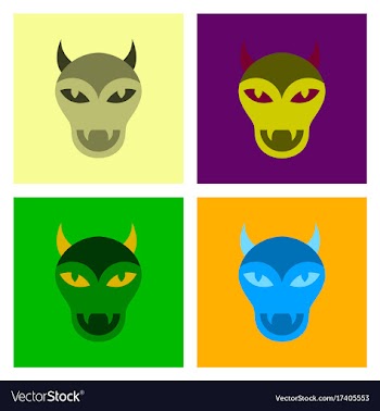 Assembly flat icons halloween monster vector image