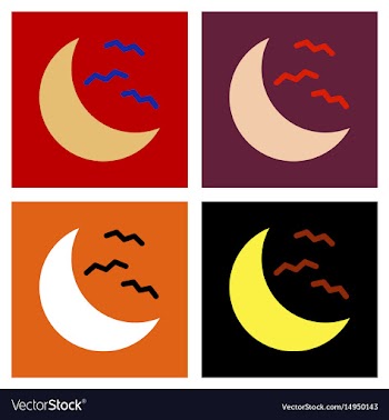 Assembly flat icons halloween moon bats vector image