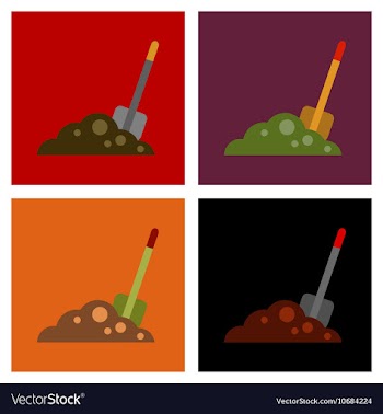 Assembly flat icons halloween Plot shovel vector image