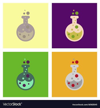Assembly flat icons halloween potion bottle vector image