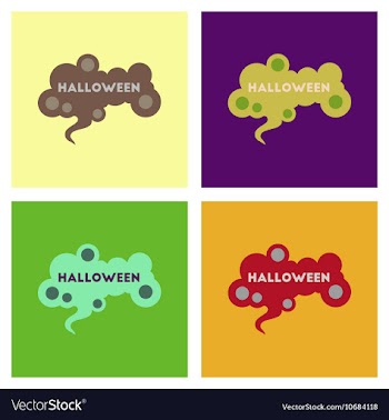Assembly flat icons halloween sign vector image