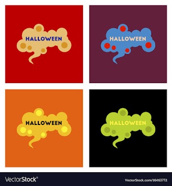 Assembly flat icons halloween sign vector image