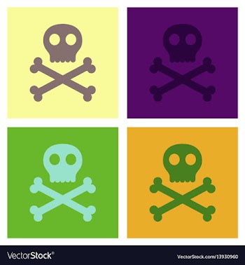 Assembly flat icons halloween skull bones vector image