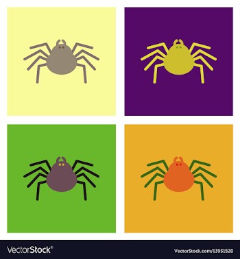 Assembly flat icons halloween spider vector image