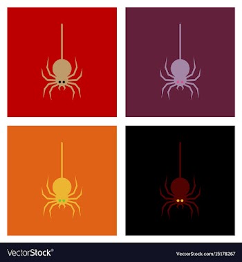 Assembly flat icons halloween spider vector image