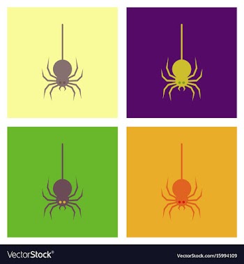 Assembly flat icons halloween spider vector image