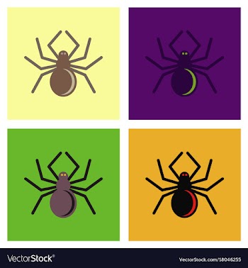 Assembly flat icons halloween spider vector image