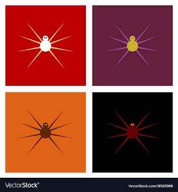 Assembly flat icons halloween spider vector image