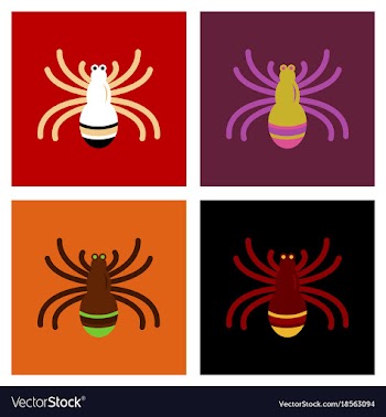 Assembly flat icons halloween spider vector image