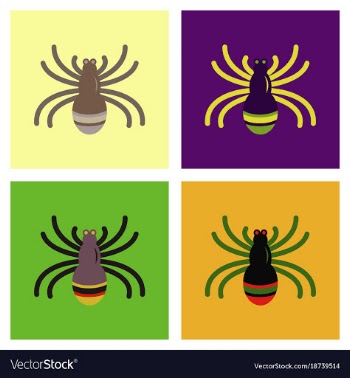 Assembly flat icons halloween spider vector image