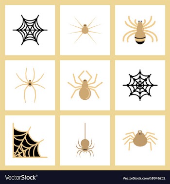 Assembly flat icons halloween spider web vector image