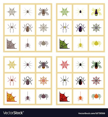 Assembly flat icons halloween spider web vector image