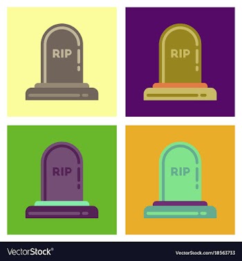 Assembly flat icons halloween stone grave vector image