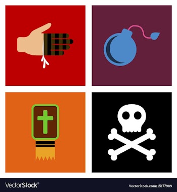 Assembly flat icons halloween symbols vector image