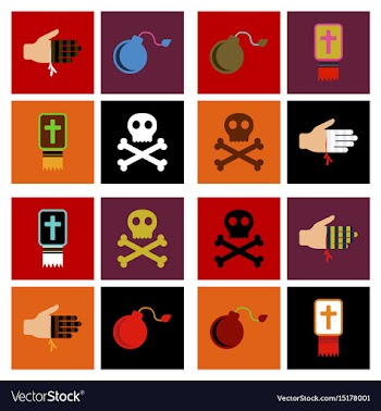 Assembly flat icons halloween symbols vector image