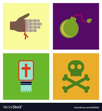 Assembly flat icons halloween symbols vector image