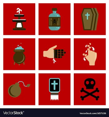 Assembly flat icons halloween symbols vector image