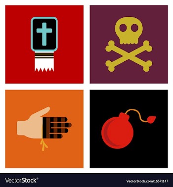 Assembly flat icons halloween symbols vector image