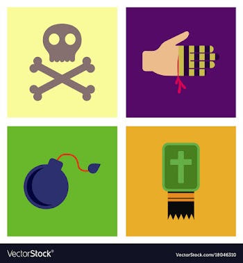 Assembly flat icons halloween symbols vector image