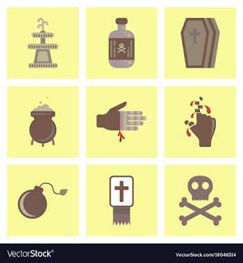 Assembly flat icons halloween symbols vector image