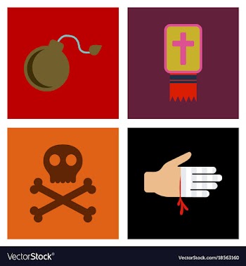 Assembly flat icons halloween symbols vector image