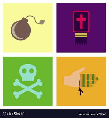 Assembly flat icons halloween symbols vector image