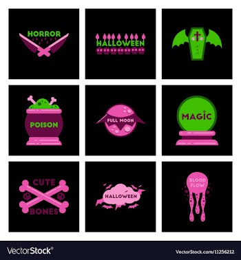 Assembly flat icons halloween vector image