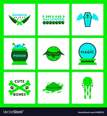 Assembly flat icons halloween vector image